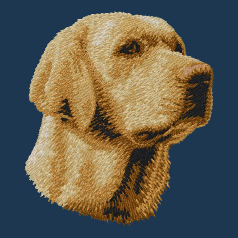 Labrador Retriever Embroidered Men's Denim Shirt