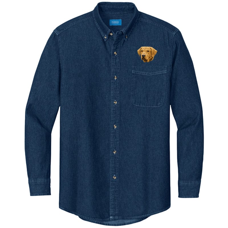 Chesapeake Bay Retriever Embroidered Men's Denim Shirt