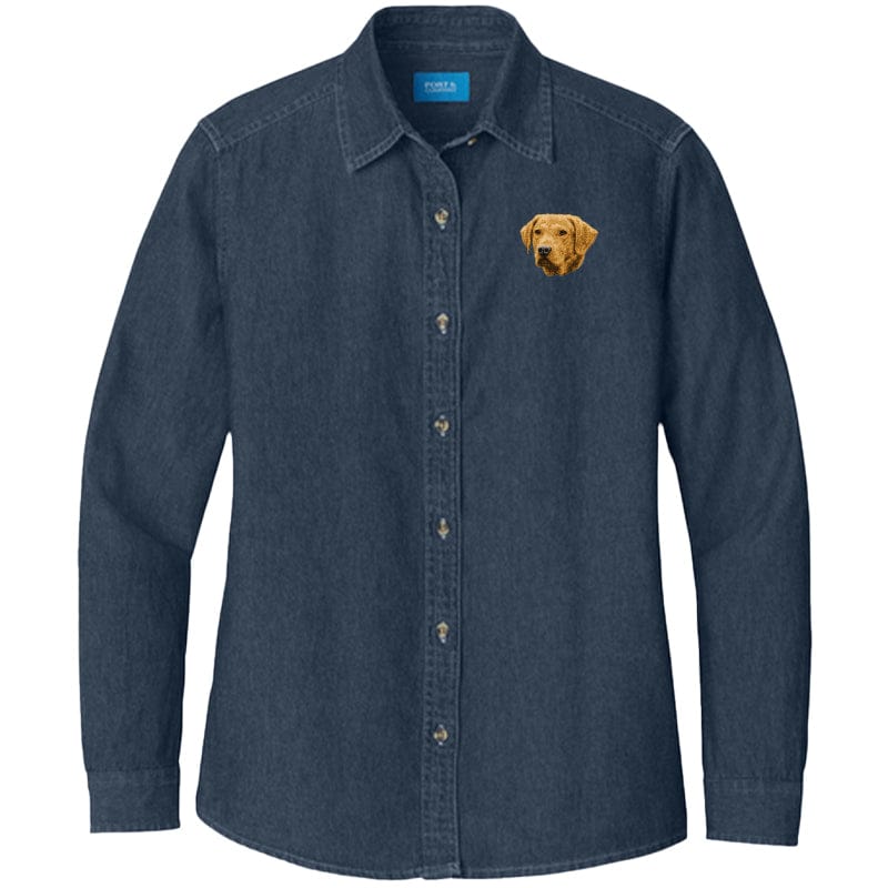 Chesapeake Bay Retriever Embroidered Women's Denim Shirt
