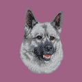 Norwegian Elkhound Embroidered Classic Long Sleeve Shirt