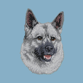 Norwegian Elkhound Embroidered Classic Long Sleeve Shirt