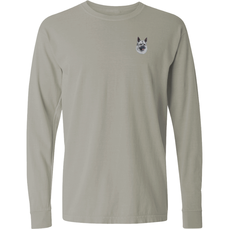 Norwegian Elkhound Embroidered Classic Long Sleeve Shirt