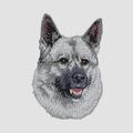Norwegian Elkhound Embroidered Classic Long Sleeve Shirt