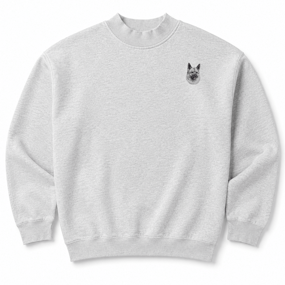 Norwegian Elkhound Embroidered Mock Neck Sweatshirt