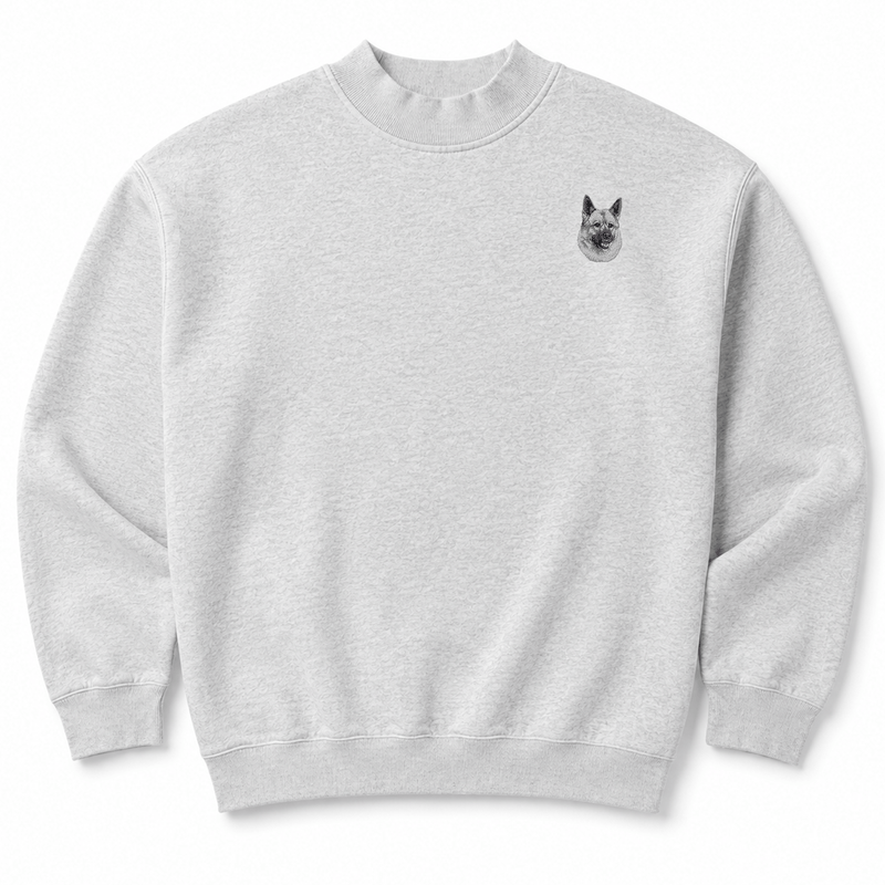 Norwegian Elkhound Embroidered Mock Neck Sweatshirt