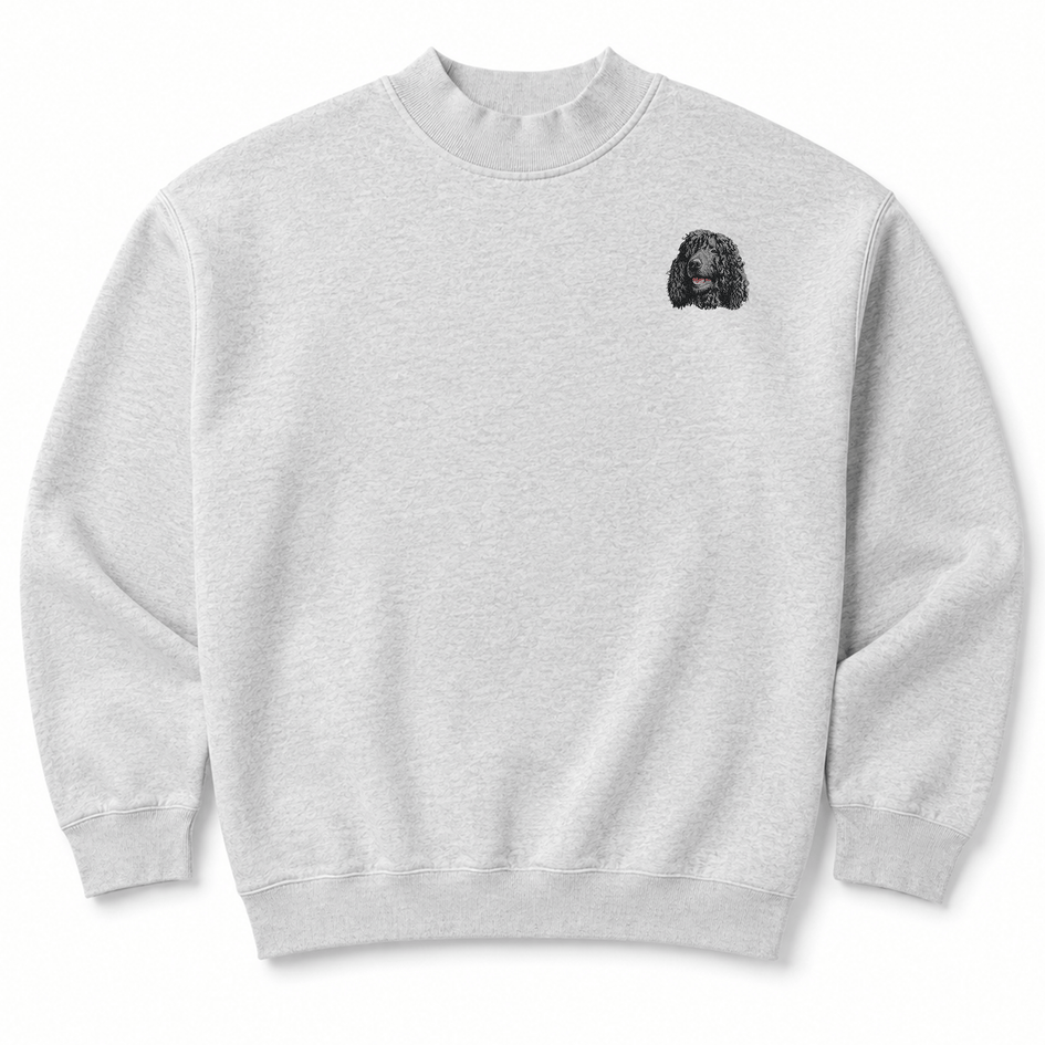 Irish water Spaniel Embroidered Mock Neck Sweatshirt
