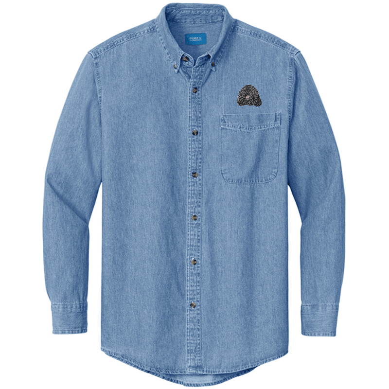 Puli Embroidered Men's Denim Shirt