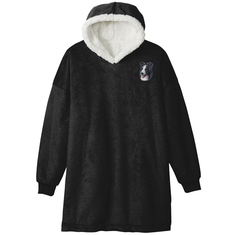 Border Collie Embroidered Wearable Blanket