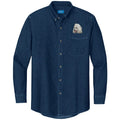 Poodle Embroidered Men's Denim Shirt