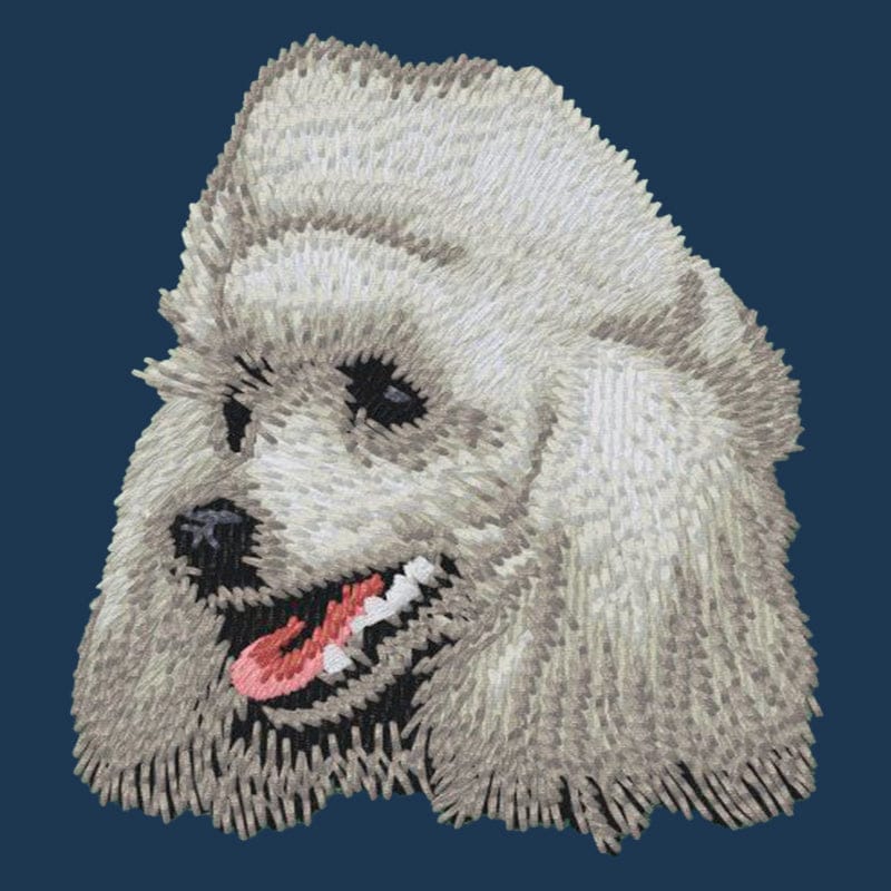 Poodle Embroidered Men's Denim Shirt