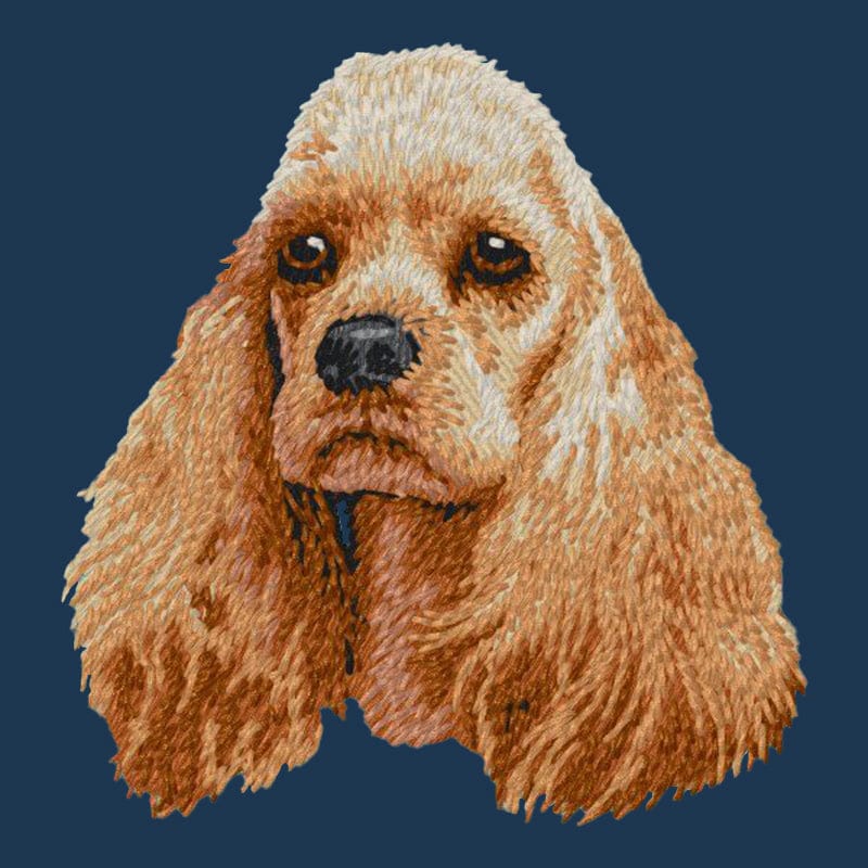 Cocker Spaniel Embroidered Men's Denim Shirt
