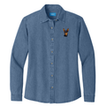 Miniature Pinscher Embroidered Women's Denim Shirt