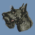 Scottish Terrier Embroidered Men's Denim Shirt