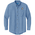 Alaskan Malamute Embroidered Men's Denim Shirt
