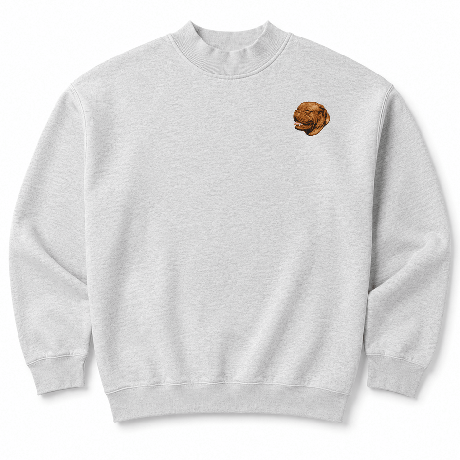 Dogue de Bordeaux Embroidered Mock Neck Sweatshirt