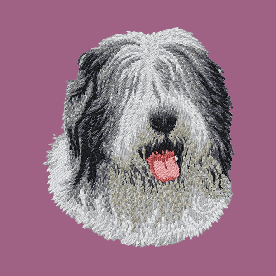 Old English Sheepdog Embroidered Classic Long Sleeve Shirt