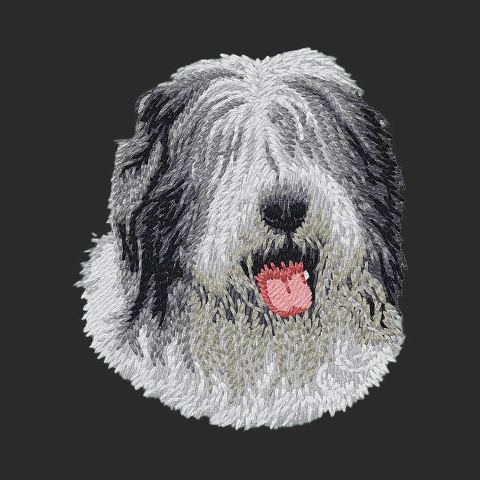 Old English Sheepdog Embroidered Classic Long Sleeve Shirt
