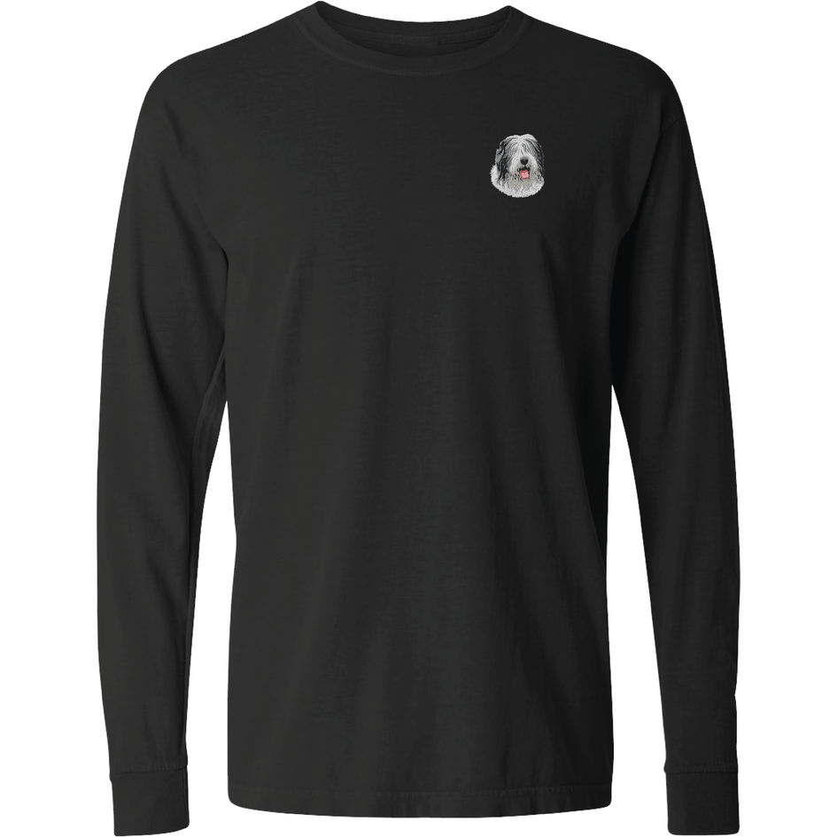 Old English Sheepdog Embroidered Classic Long Sleeve Shirt