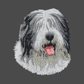 Old English Sheepdog Embroidered Men's Fleece Jacket