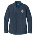 Old English Sheepdog Embroidered Women's Denim Shirt