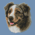 Australian Shepherd Embroidered Men's Denim Shirt