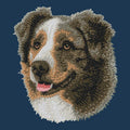 Australian Shepherd Embroidered Men's Denim Shirt