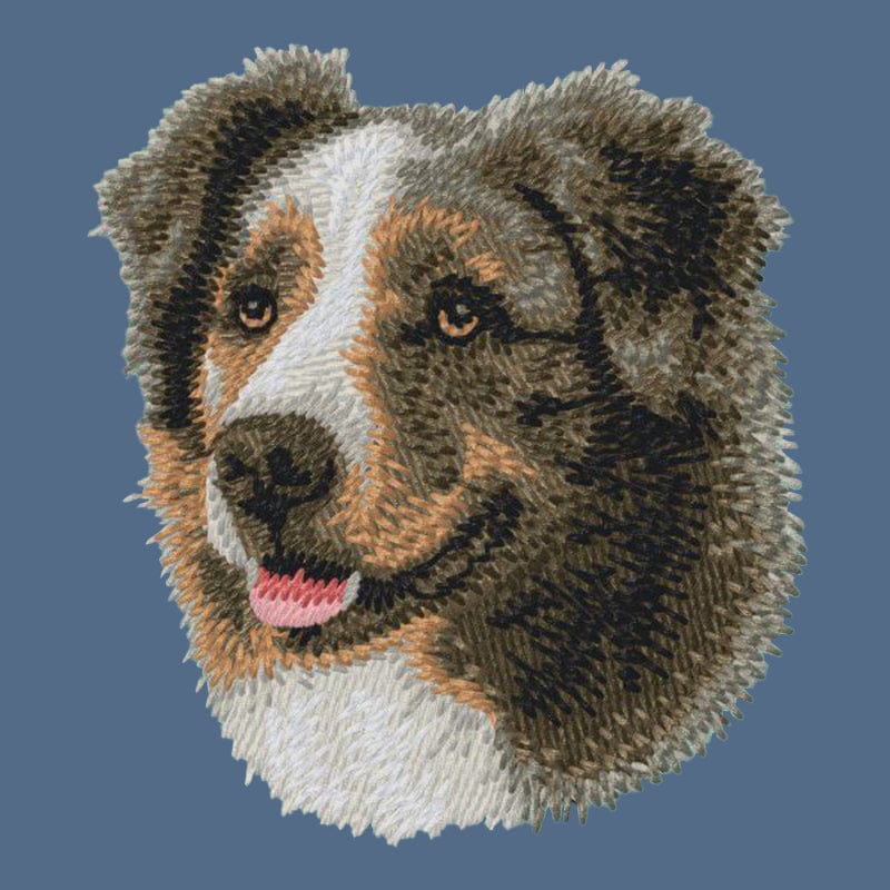 Australian Shepherd Embroidered Women's Denim Shirt
