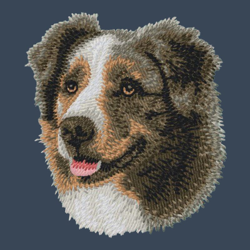 Australian Shepherd Embroidered Women's Denim Shirt