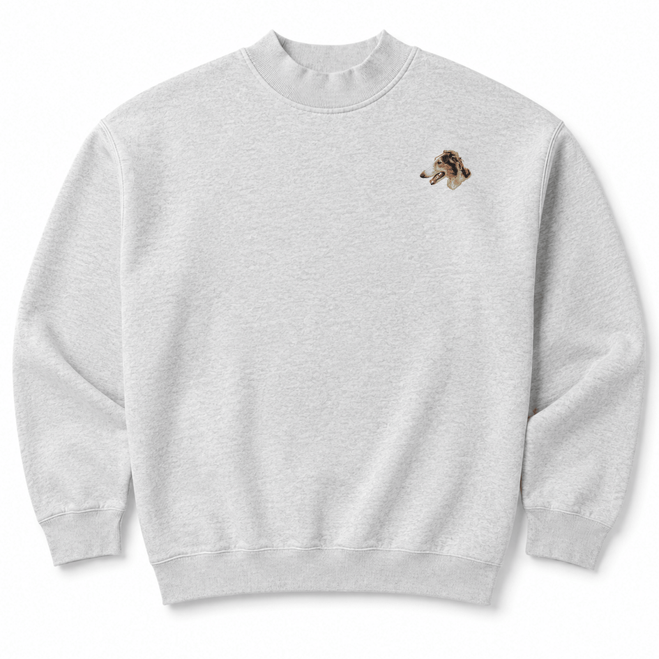 Borzoi Embroidered Mock Neck Sweatshirt
