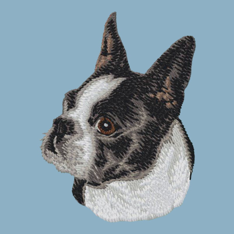 Boston Terrier Embroidered Sweatshirt Hoodie