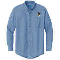 Boston Terrier Embroidered Men's Denim Shirt
