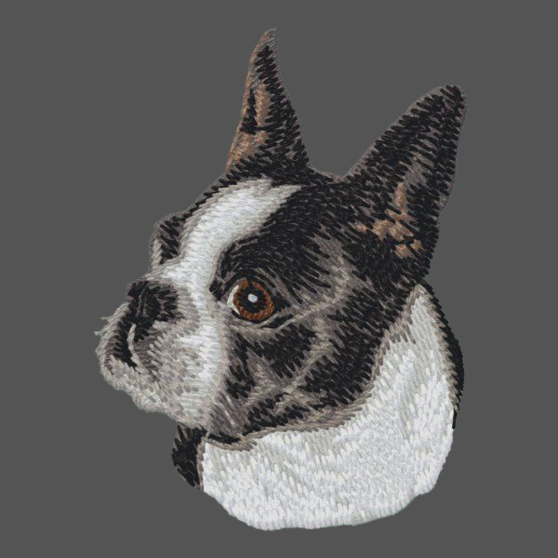 Boston Terrier Embroidered Men's Fleece Jacket