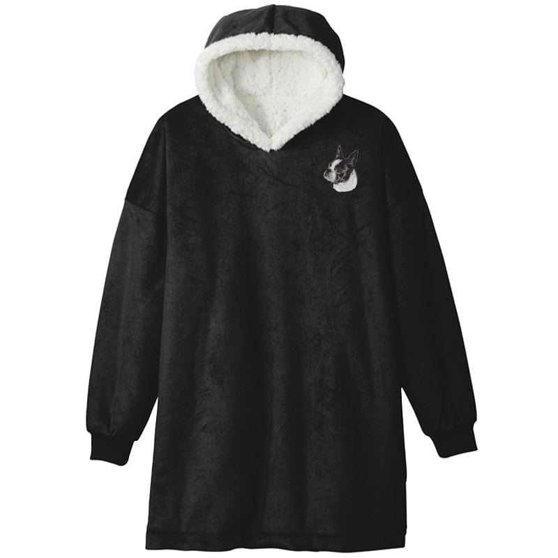 Boston Terrier Embroidered Wearable Blanket