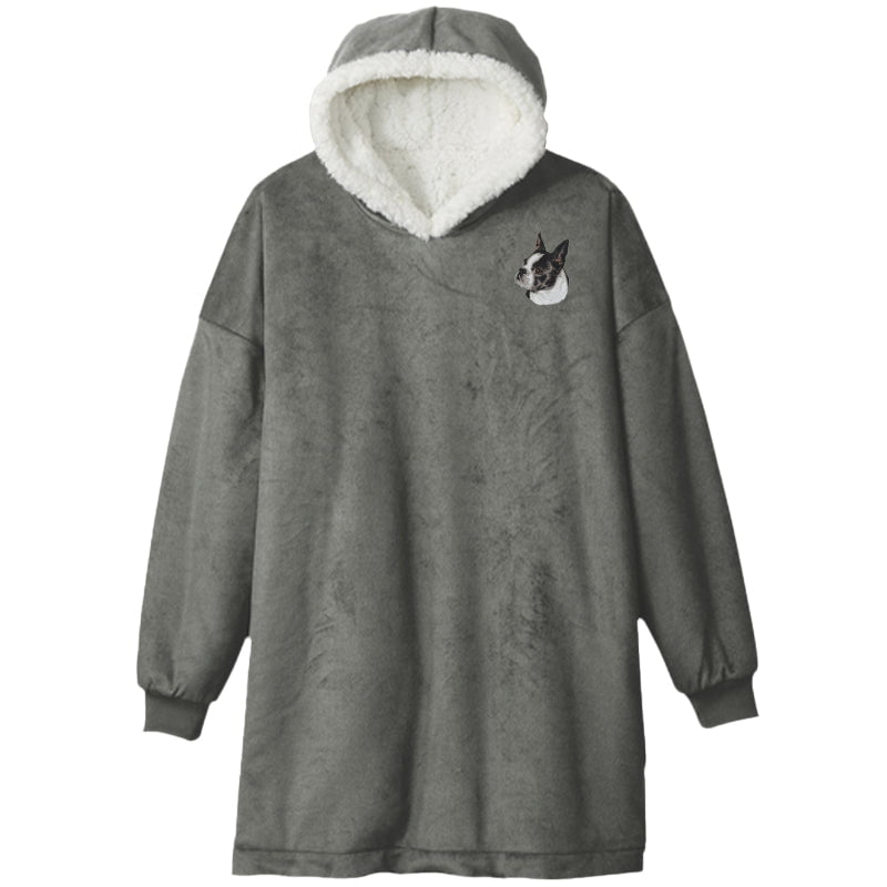 Boston Terrier Embroidered Wearable Blanket