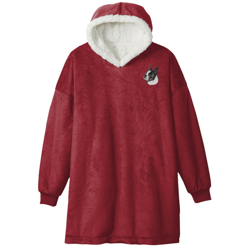 Boston Terrier Embroidered Wearable Blanket