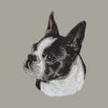 Boston Terrier Embroidered Classic Long Sleeve Shirt