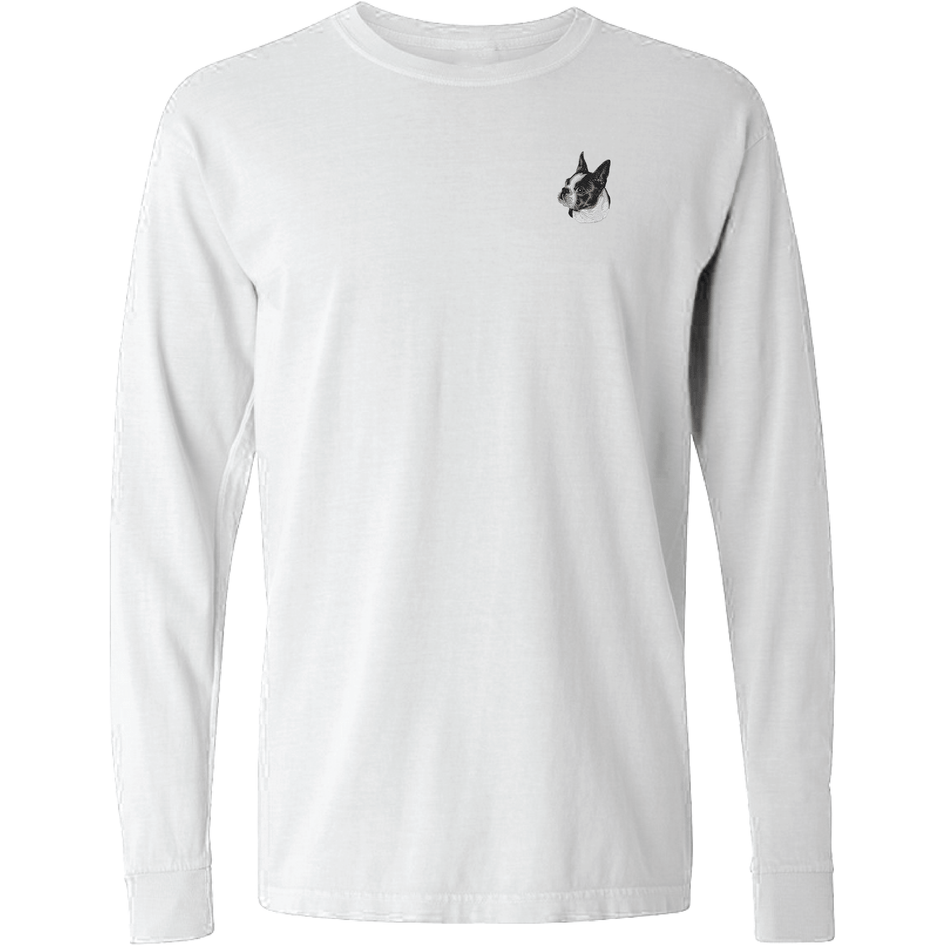 Boston Terrier Embroidered Classic Long Sleeve Shirt