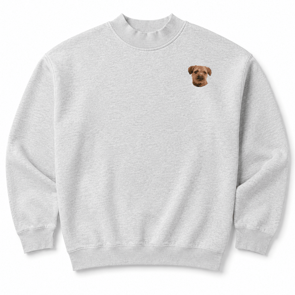 Border Terrier Embroidered Mock Neck Sweatshirt