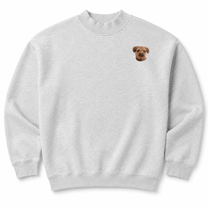 Border Terrier Embroidered Mock Neck Sweatshirt