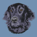 Flat-Coated Retriever Embroidered Men's Denim Shirt
