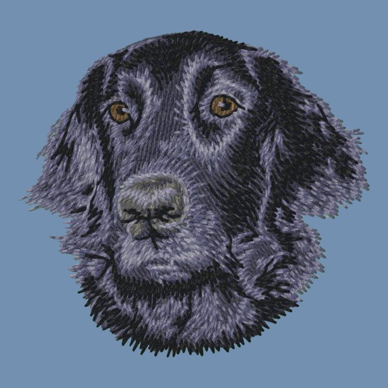 Flat-Coated Retriever Embroidered Men's Denim Shirt