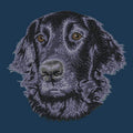 Flat-Coated Retriever Embroidered Men's Denim Shirt