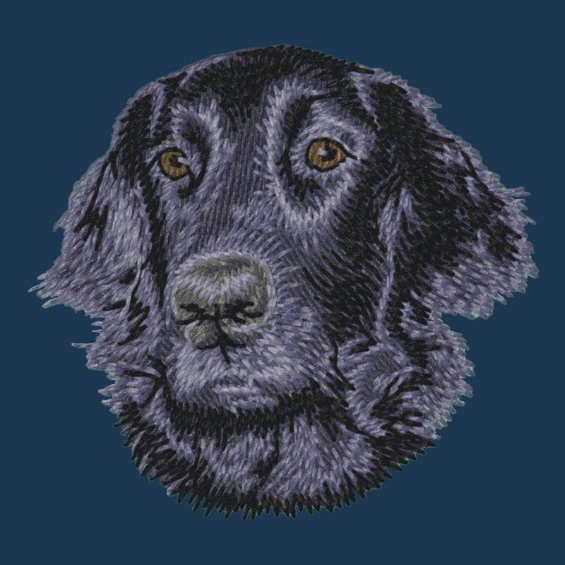 Flat-Coated Retriever Embroidered Men's Denim Shirt