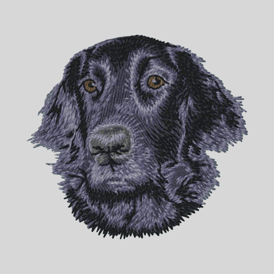 Flat-Coated Retriever Embroidered Mock Neck Sweatshirt