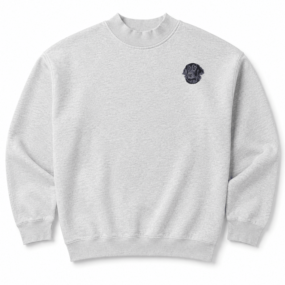 Flat-Coated Retriever Embroidered Mock Neck Sweatshirt