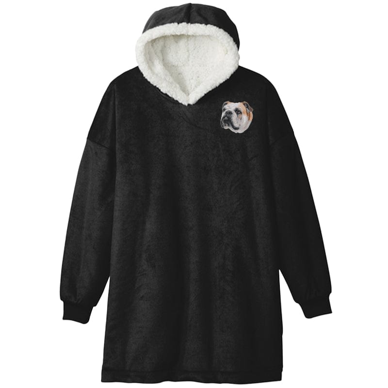 Bulldog Embroidered Wearable Blanket