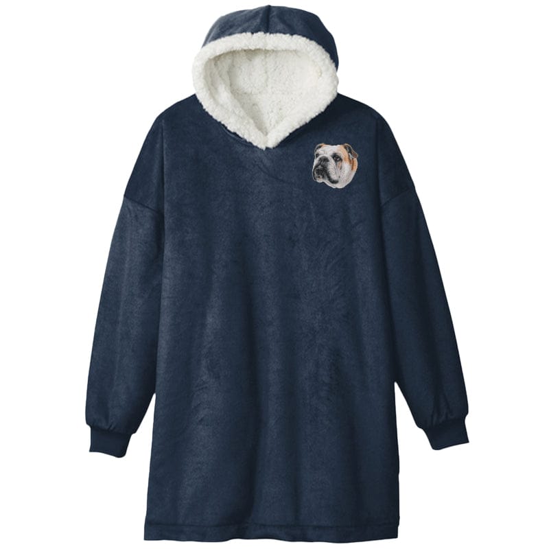 Bulldog Embroidered Wearable Blanket
