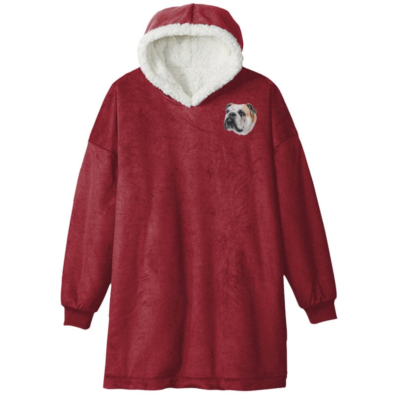 Bulldog Embroidered Wearable Blanket