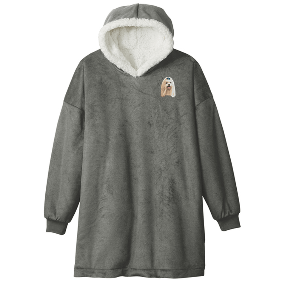 Maltese Embroidered Wearable Blanket