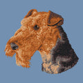 Airedale Terrier Embroidered Men's Denim Shirt